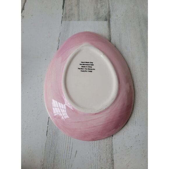 Ceramic pink Easter egg serving plate home decor - Picture 4 of 5